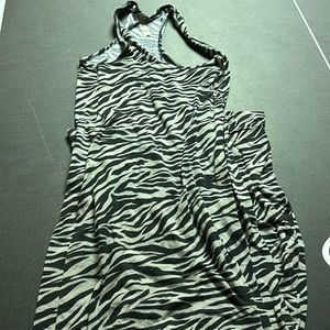 y2k long zebra print dress medium
